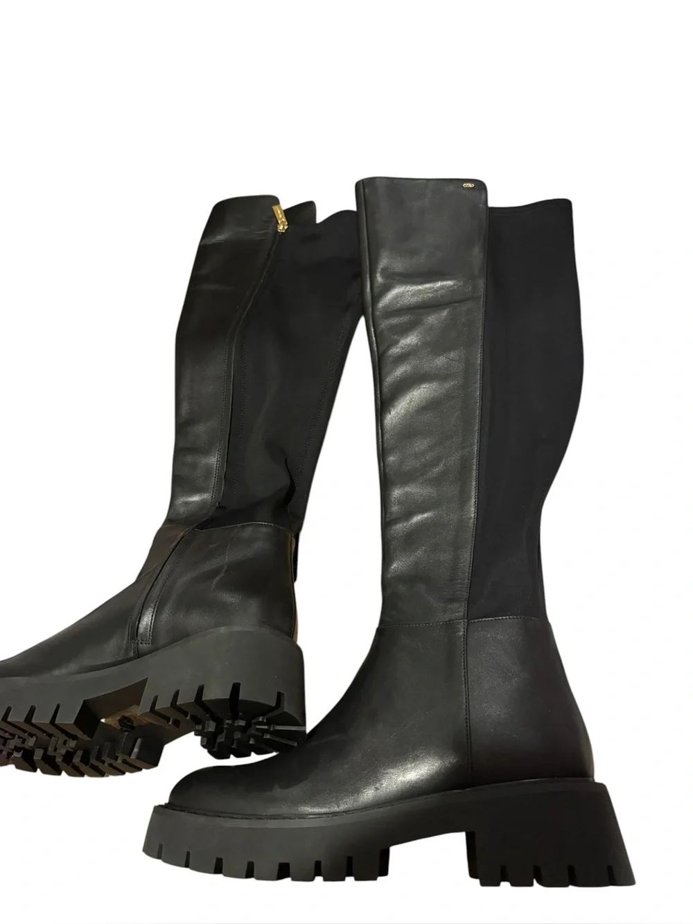 New Michael Kors Women’s Genuine Leather Asher Tall Boots Block Heel Fall Winter